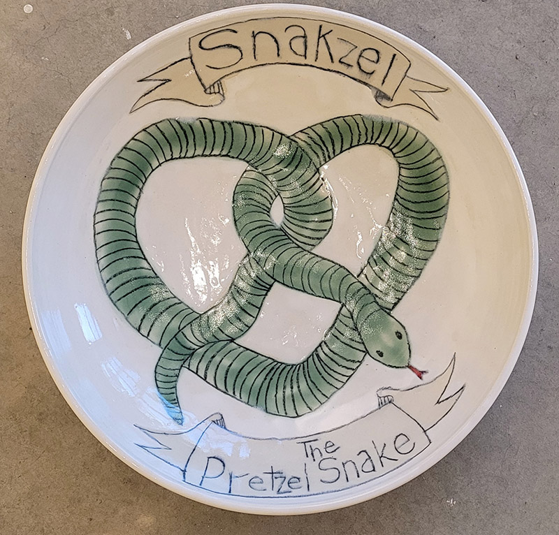 <i><font color='DimGrey'>Snakzel the Pretzel Snake, 2020</font></i>