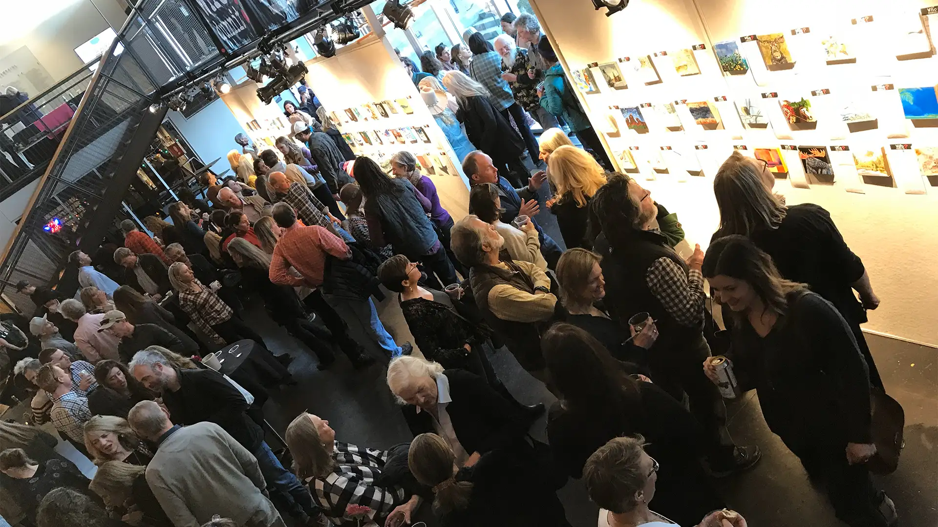 people at an art exhibition